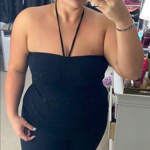 Black halter neck tube top